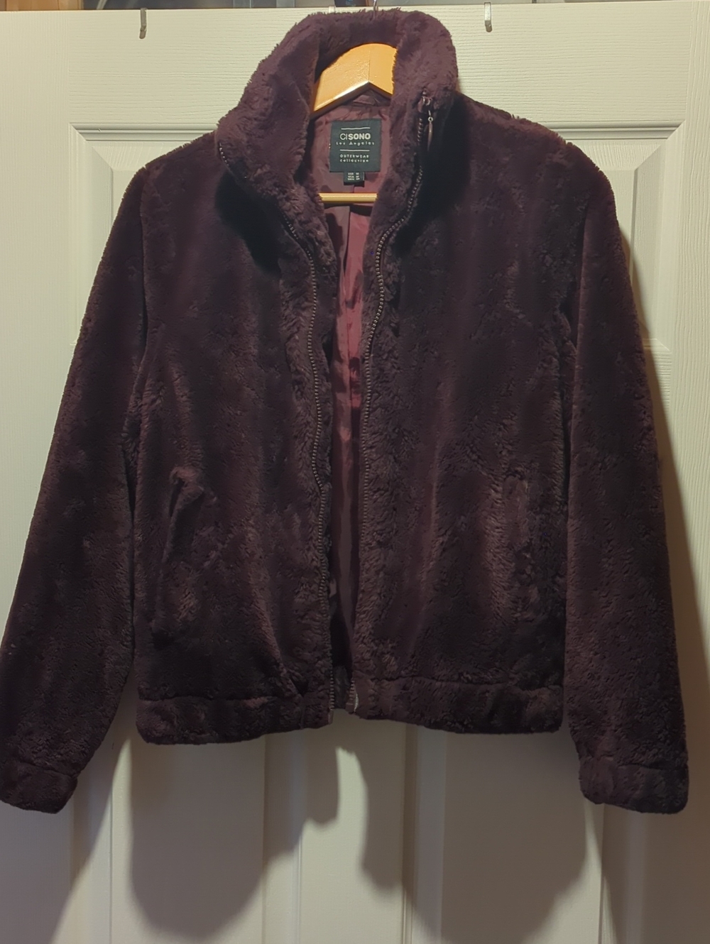 Ciso Plush Faux-Fur Jacket - Plum